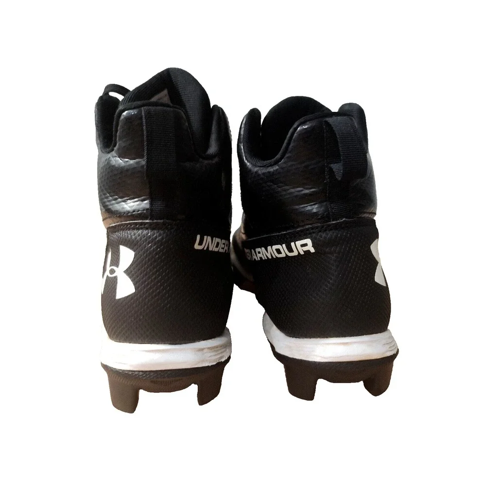 Under Armour Hammer Mid Jr RM‎ Football Cleats Size 6Y Black White 3021202-001